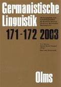 Cover: Germanistische Linguistik / Wort und Grammatik - Georg Olms Verlag