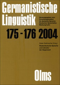 Abbildung von: Niederdeutsche Sprache und Literatur der Gegenwart - Georg Olms Verlag