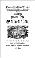 Cover: Allgemeine practische Weltweisheit - Georg Olms Verlag