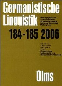 Abbildung von: Germanistische Linguistik / Zweisprachige Lexikographie und Deutsch als Fremdsprache - Georg Olms Verlag