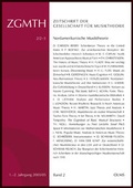 Cover: ZGMTH - Zeitschrift der Gesellschaft f&uuml;r Musiktheorie - Georg Olms Verlag