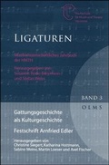 Cover: Gattungsgeschichte als Kulturgeschichte. Festschrift Arnfried Edler - Georg Olms Verlag