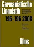 Cover: Germanistische Linguistik / W&ouml;rterbuch und &Uuml;bersetzung - Georg Olms Verlag