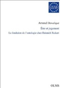 Cover: Etre et jugement - Georg Olms Verlag