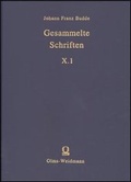Cover: Budde, Johann Franz: Gesammelte Schriften - Olms
