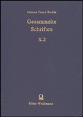 Cover: Budde, Johann Franz: Gesammelte Schriften - Olms
