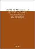 Cover: Essays zu Mittelalter und Renaissance. - Georg Olms Verlag