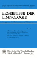 Cover: Lake Metabolism and Management - Schweizerbart'sche, E.