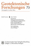 Cover: Geometrie, Deformationsmechanismen und Pal&auml;ospannungsgeschichte grosser Bewegungszonen in der h&ouml;heren Kruste (Rheinisches Schiefergebirge) - Schweizerbart'sche, E.