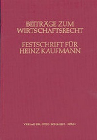 Abbildung von: Beiträge zum Wirtschaftsrecht - Otto Schmidt Verlag