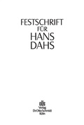 Cover: Festschrift Fuer Hans Dahs - Otto Schmidt Verlag