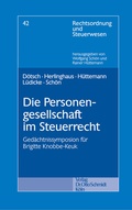 Cover: Die Personengesellschaft Im Steuerrecht - Otto Schmidt Verlag