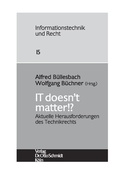 Cover: It Doesn?t Matter!? - Otto Schmidt Verlag