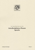 Cover: Interdisziplin&auml;res Plenum Sprache - Brill Deutschland