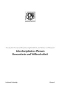 Cover: Interdisziplin&auml;res Plenum Bewusstsein und Willensfreiheit - Brill Deutschland