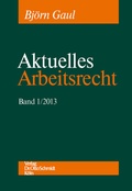 Cover: Aktuelles Arbeitsrecht, Band 1/2013 - Otto Schmidt Verlag