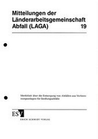 Abbildung von: LAGA-Mitteilung 19 - Erich Schmidt Verlag