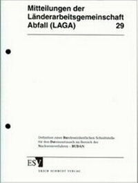 Abbildung von: LAGA-Mitteilung 29 - Erich Schmidt Verlag