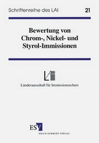 Abbildung von: Bewertung von Chrom-, Nickel- und Styrol-Immissionen - Erich Schmidt Verlag