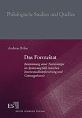 Cover: Das Formzitat - Erich Schmidt Verlag