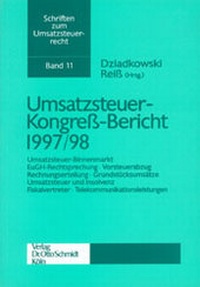 Abbildung von: Umsatzsteuer-Kongress-Bericht 1997/98 - Otto Schmidt Verlag