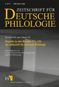 Cover: Zeitschrift f&uuml;r deutsche Philologie - Erich Schmidt Verlag