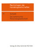 Cover: Die beherrschte Personengesellschaft - Otto Schmidt Verlag