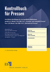 Abbildung von: Kontrollbuch für Pressen - Erich Schmidt Verlag