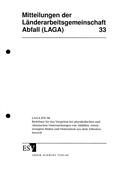 Abbildung von: LAGA-Mitteilung 33 - Erich Schmidt Verlag