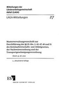 Abbildung von: LAGA-Mitteilung 27 - Erich Schmidt Verlag