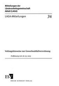 Abbildung von: LAGA-Mitteilung 34 - Erich Schmidt Verlag