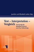 Cover: Text - Interpretation - Vergleich - Erich Schmidt Verlag