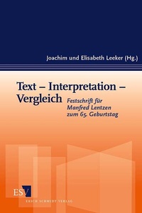 Enlarge image Cover: Text - Interpretation - Vergleich - Erich Schmidt Verlag