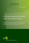 Cover: Gestaltungsmissbrauch und Steuerberatung - Erich Schmidt Verlag