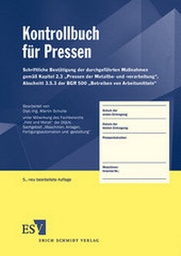 Abbildung von: Kontrollbuch für Pressen - Erich Schmidt Verlag