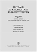 Cover: Beitr&auml;ge zu Kirche, Staat und Geistesleben - Franz Steiner Verlag