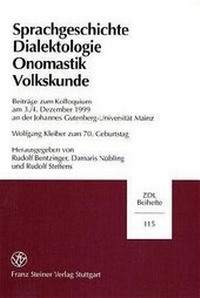 Abbildung von: Sprachgeschichte - Dialektologie - Onomastik - Volkskunde - Franz Steiner Verlag