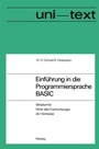 Cover: Einf&uuml;hrung in die Programmiersprache BASIC - Vieweg+Teubner Verlag