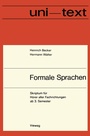 Cover: Formale Sprachen - Vieweg+Teubner Verlag