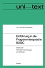 Cover: Einführung in die Programmiersprache BASIC - Vieweg+Teubner Verlag