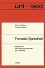 Cover: Formale Sprachen - Vieweg+Teubner Verlag
