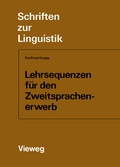 Cover: Lehrsequenzen f&uuml;r den Zweitsprachenerwerb - Vieweg+Teubner Verlag