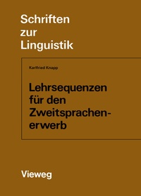 Abbildung von: Lehrsequenzen für den Zweitsprachenerwerb - Vieweg+Teubner Verlag