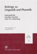 Cover: Beitr&auml;ge zu Linguistik und Phonetik - Franz Steiner Verlag