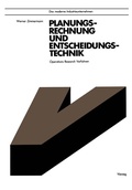 Cover: Planungsrechnung und Entscheidungstechnik - Vieweg+Teubner Verlag