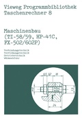 Cover: Maschinenbau (TI-58/59, HP-41 C, FX-502/602 P) - Vieweg+Teubner Verlag