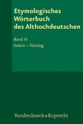Cover: Etymologisches W&ouml;rterbuch des Althochdeutschen, Band 3 - Vandenhoeck & Ruprecht