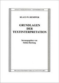 Cover: Grundlagen der Textinterpretation - Franz Steiner Verlag