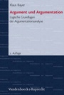 Cover: Argument und Argumentation - Vandenhoeck & Ruprecht