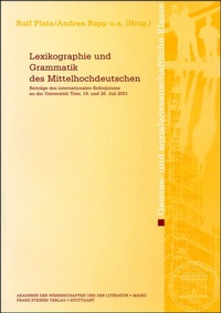Abbildung von: Lexikographie und Grammatik des Mittelhochdeutschen - Franz Steiner Verlag